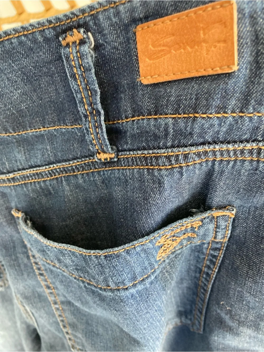 Seven7 Wide Leg Crop Jeans Size 6 Blue Denim High Rise Culotte Pants - Picture 3 of 9